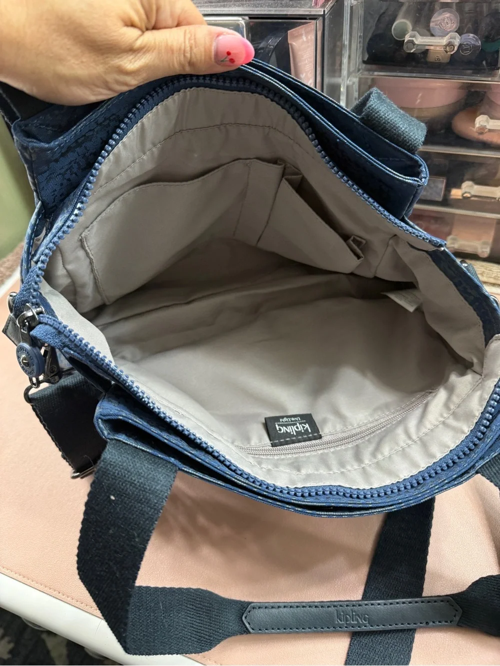 Kipling blue & silver